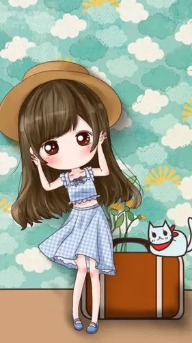 可爱的小薇头像美图女生壁纸锁屏萌萌图插画