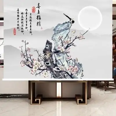 窗帘画卷帘风景装饰