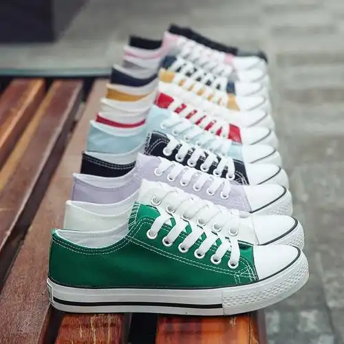 春秋新款学生帆布鞋女休闲情侣男女板鞋韩板透气小白鞋子