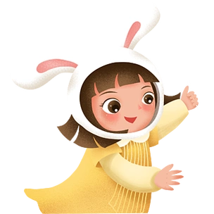 黄色衣服可爱兔子人物