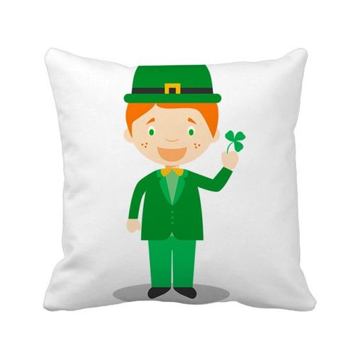 绿色套装爱尔兰卡通人物方形抱枕靠枕沙发靠垫双面含芯礼物