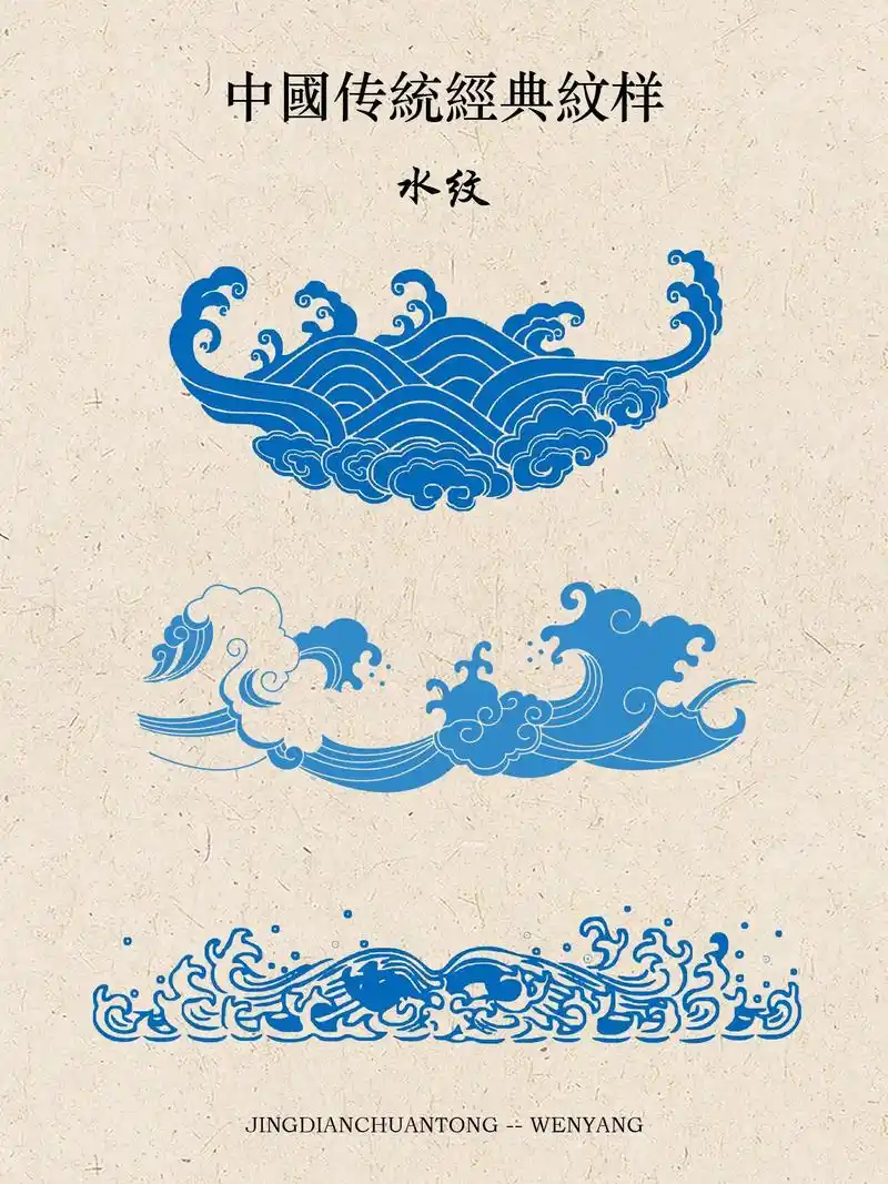 中国传统经典纹样 -- 水纹(3)#国风古韵 #素材 #手绘 - 抖音