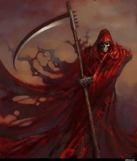 拿镰刀死神的在月光下酷照片