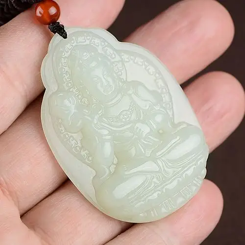 天然和田玉本命佛大势至菩萨吊坠开光生肖属马守护神挂件男女项链