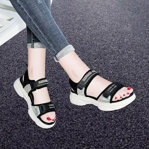 女士运动凉鞋厚底鞋韩版坡跟仙女鞋沙滩鞋