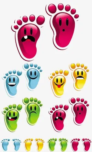 卡通脚印矢量图