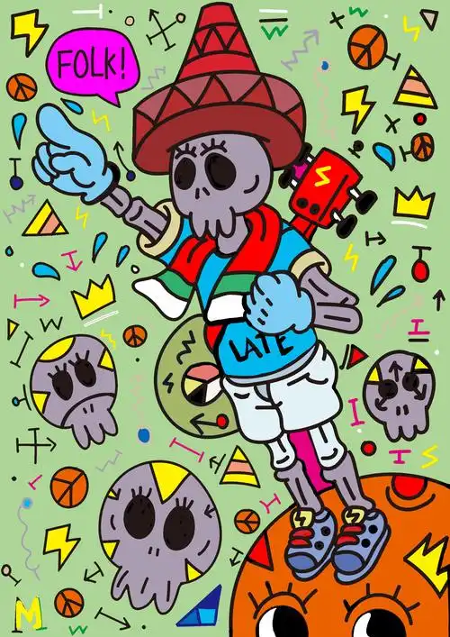 骷髅92|插画|涂鸦/潮流|何泽楷 - 临摹作品 - 站酷 (zcool)