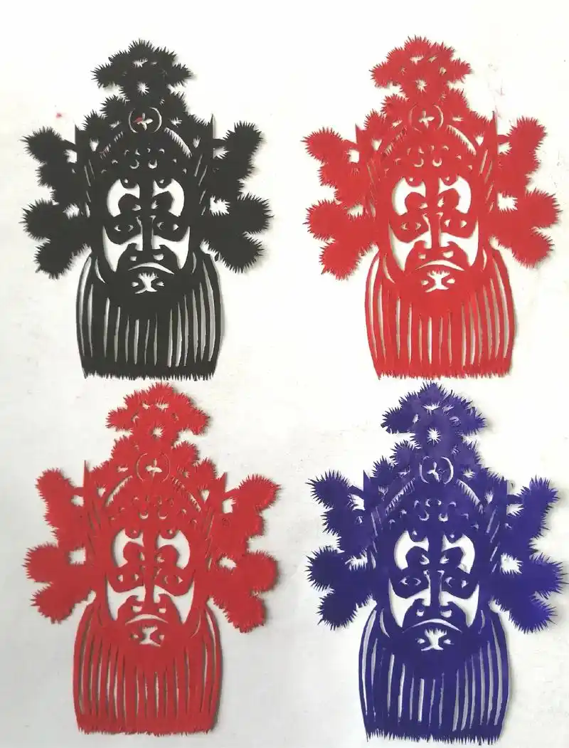 国粹京剧脸谱剪纸作品 - 平平安安纯手工剪纸 - 抖音