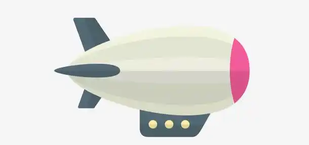 卡通飞艇插画素材