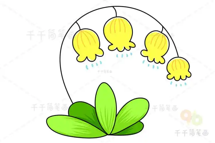 风铃草简笔画步骤图