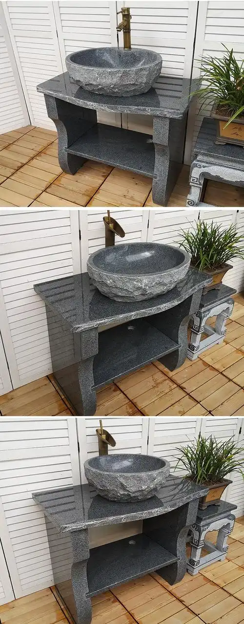 室外庭院石头洗手盆洗手台水池户外洗手池大理石水槽洗脸盆台上盆 120