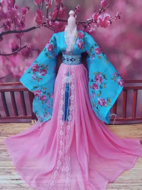 60厘米古装芭比娃娃粉色衣服古代贵妃换装女孩玩具套装礼物 粉红色