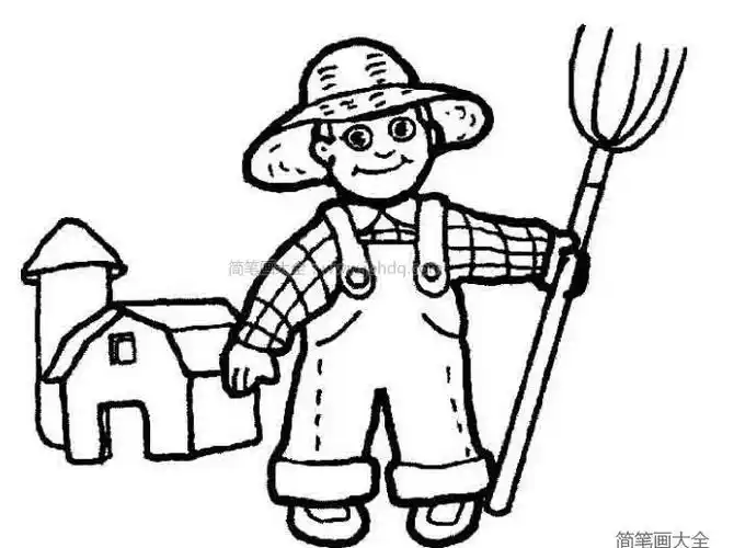 农民伯伯简笔画