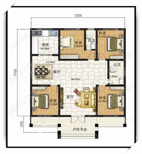 新款一层经典欧式轻奢别墅设计图纸占地133.2平 - 住宅在线