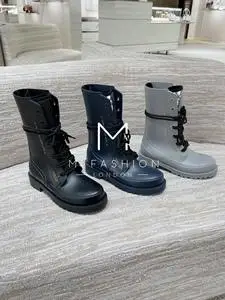英国mi fashion london dior迪奥女士皮革系带休闲马丁靴 短靴