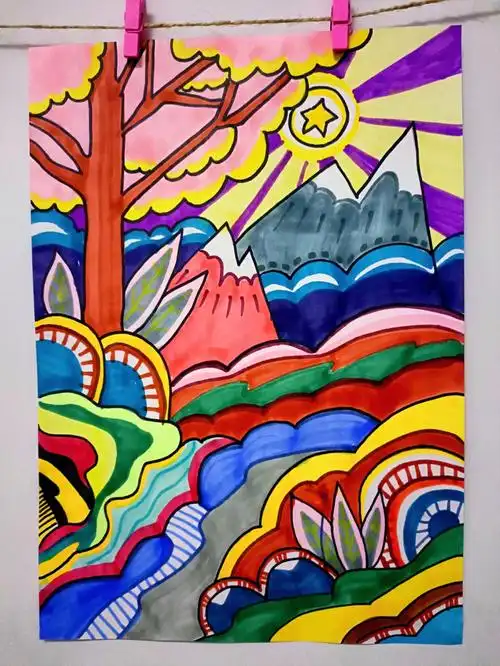 马克笔装饰画临摹