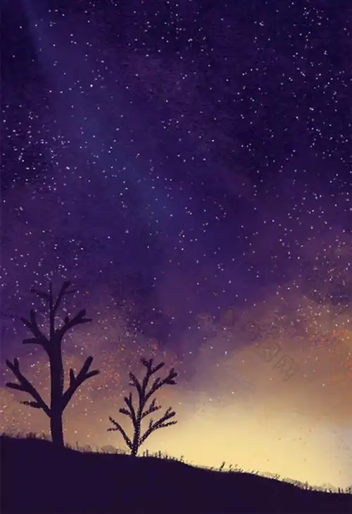夜晚星空插画