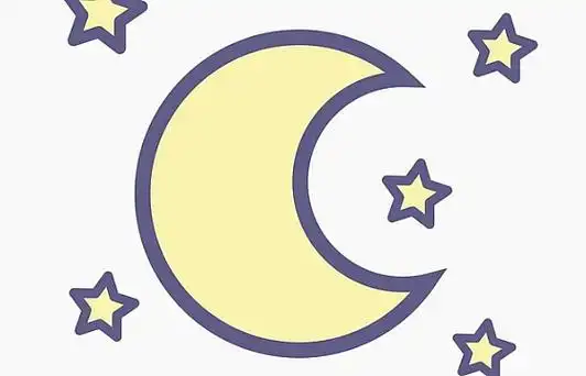 00mbe风格橙色卡通月亮和淡黄色云朵简笔画866278png图片素材00mbe