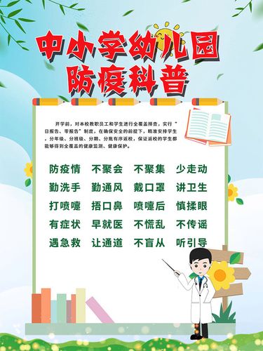 m766校园防控疫情400幼儿园学校复学冠状病毒预防贴图画海报印制