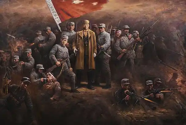 油画作品《皖南事变》