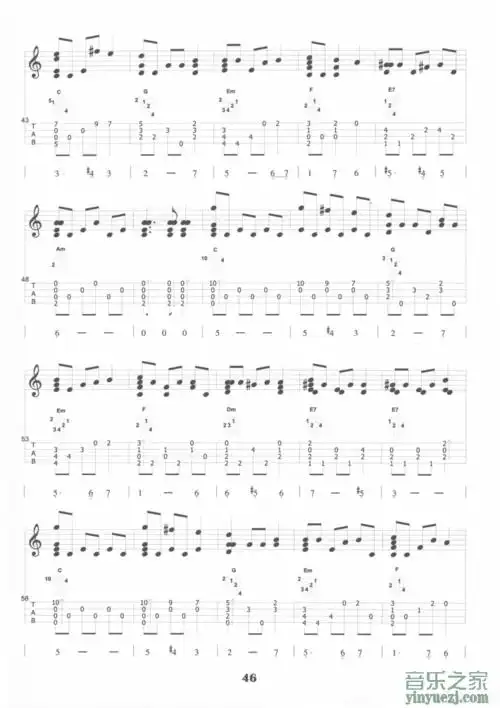 卢家宏版 green sieeves《绿袖子》尤克里里指弹谱