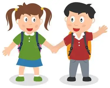 两个小学生手牵手照片