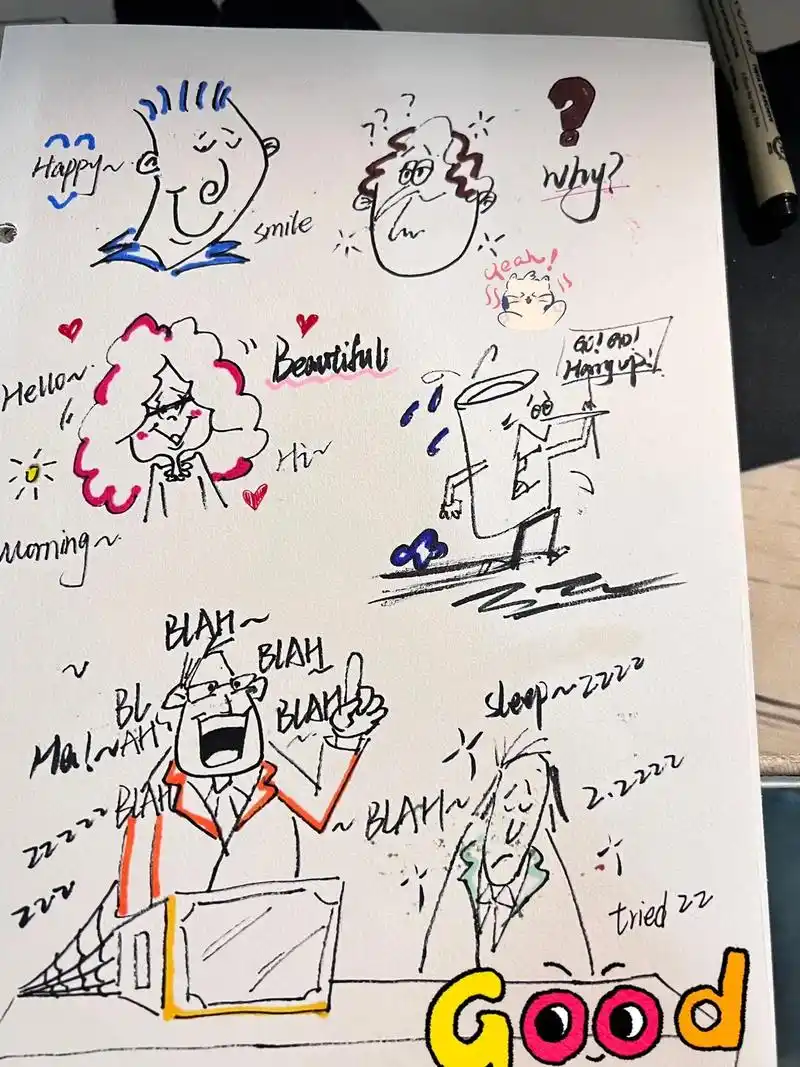 0版本.来一起画美式风格的小人物吧#简笔画 - 抖音