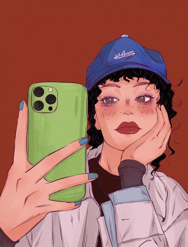 迪丽热巴手绘头像.