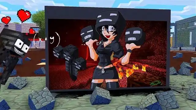 mc动画世界:凋灵骷髅画美丽凋零娘,这颜值我爱了