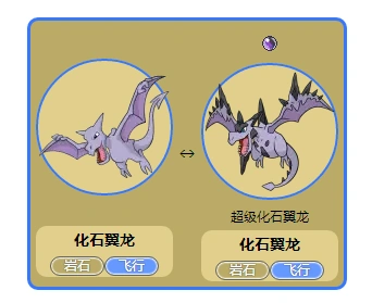 精灵宝可梦化石翼龙图鉴化石翼龙图鉴属性信息