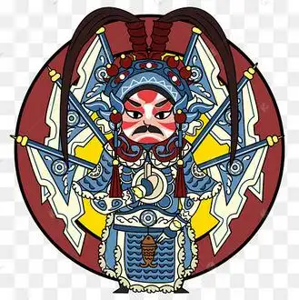 矢量扁平风京剧唱戏戏服人物