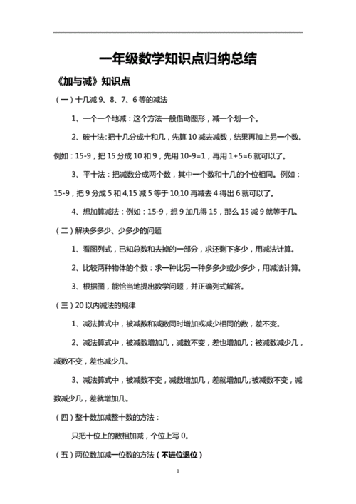 一年级数学知识点归纳总结.doc 4页