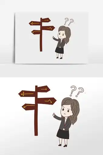 卡通手绘女孩迷路寻找