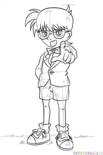 名侦探柯南简笔画步骤