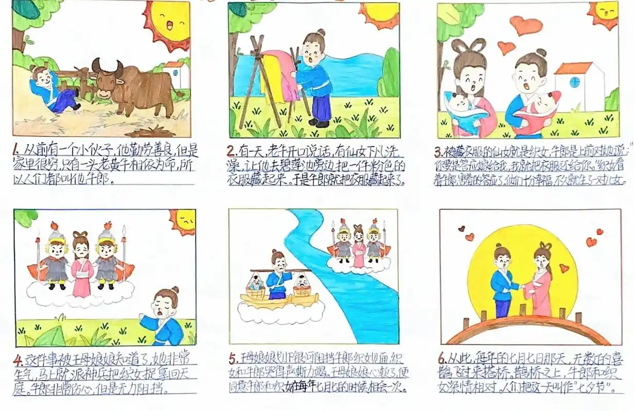 五年级上册语文# #牛郎织女连环画