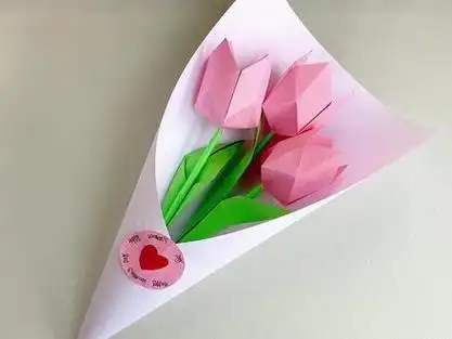 女神节礼物 #亲子手工 #手工折纸 #创意手工折纸 #郁金香 #女哨节