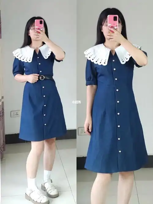 150cm女生穿搭  #148小个子穿搭  #法式连衣裙  #日常穿搭  #法式穿