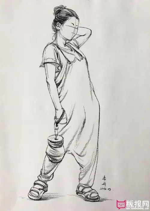 人物速写入门临摹图片,人物头像速写图片作品