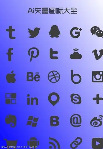 矢量标志图标网页qq微信图标