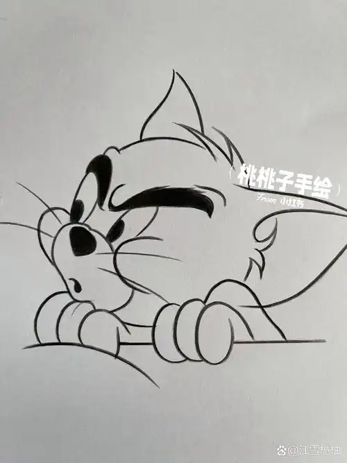 教你画可爱的汤姆猫       	 喜欢汤姆猫的请举手(临摹)