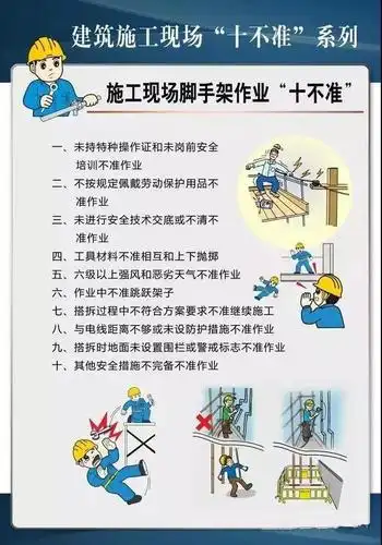 安全生产月要来了这组建筑施工现场十不准宣传画拿走不谢