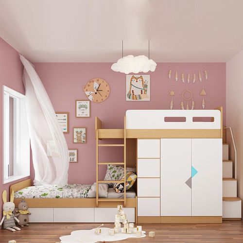 儿童床交错式榻榻米上下铺高低子母床多功能组合小户型上下双层床