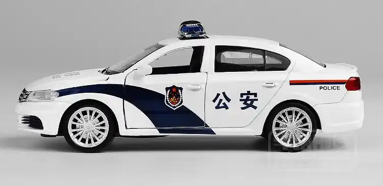 嘉业vb32314大众朗逸警车合金车模汽车模型回力声光玩具盒装批发