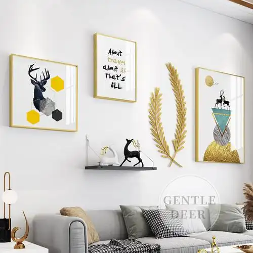 北欧现代简约餐厅装饰画客厅沙发背景背景墙墙面挂画现代装饰画