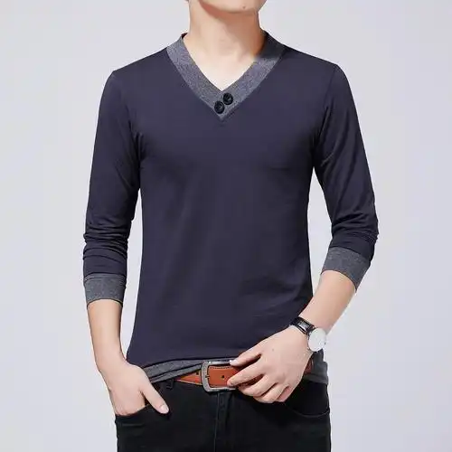 2020新品新款长袖t恤 t恤男士长袖纯棉 新款男装潮牌悠闲