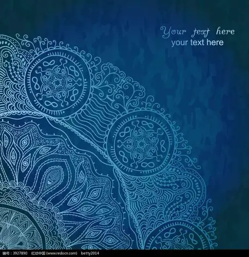 神秘复古手绘线条组合图案卡片eps