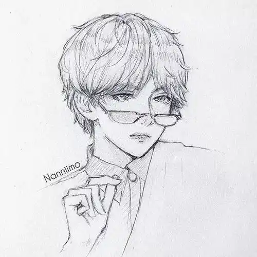 他笔下的素描动漫,每一张都很吸睛,这线稿太好看了!收藏备用吧