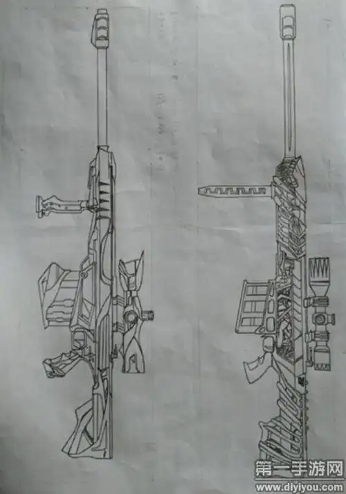 cf手游真玩家铅笔绘制巴雷特雷神草图_穿越火线手游_第一手游网