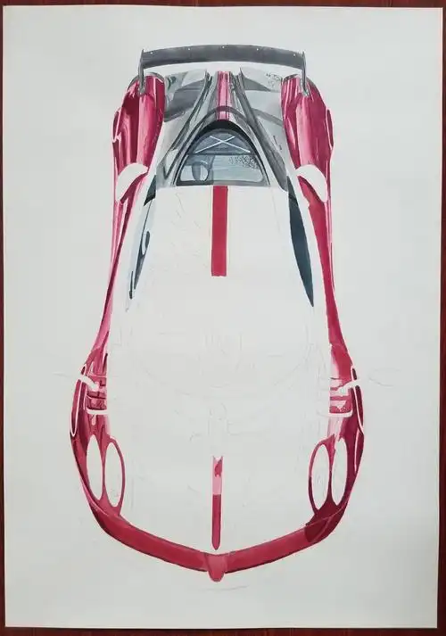 马克笔彩铅手绘汽车手绘帕加尼huayrabc