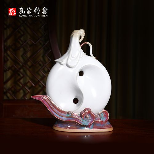 孔家钧窑【太和迎祥】神垕钧瓷陶瓷礼品花瓶纯手工摆件家居饰品